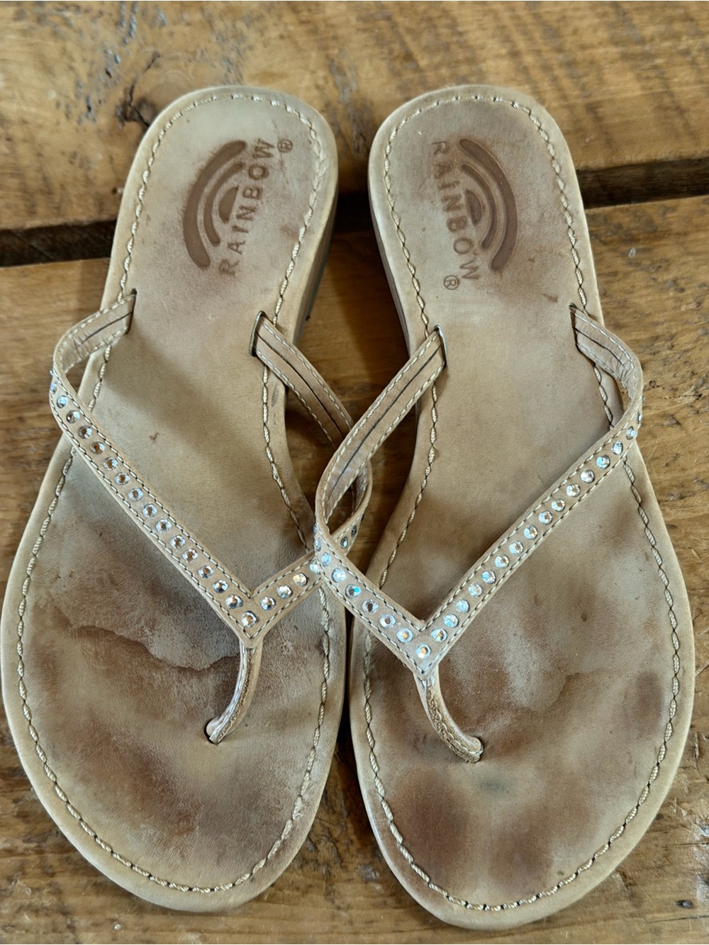 Rainbow Sandals Crystal Sandals Flip Flops